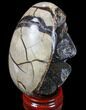 Septarian Dragon Egg Geode - Black Crystals #83396-1